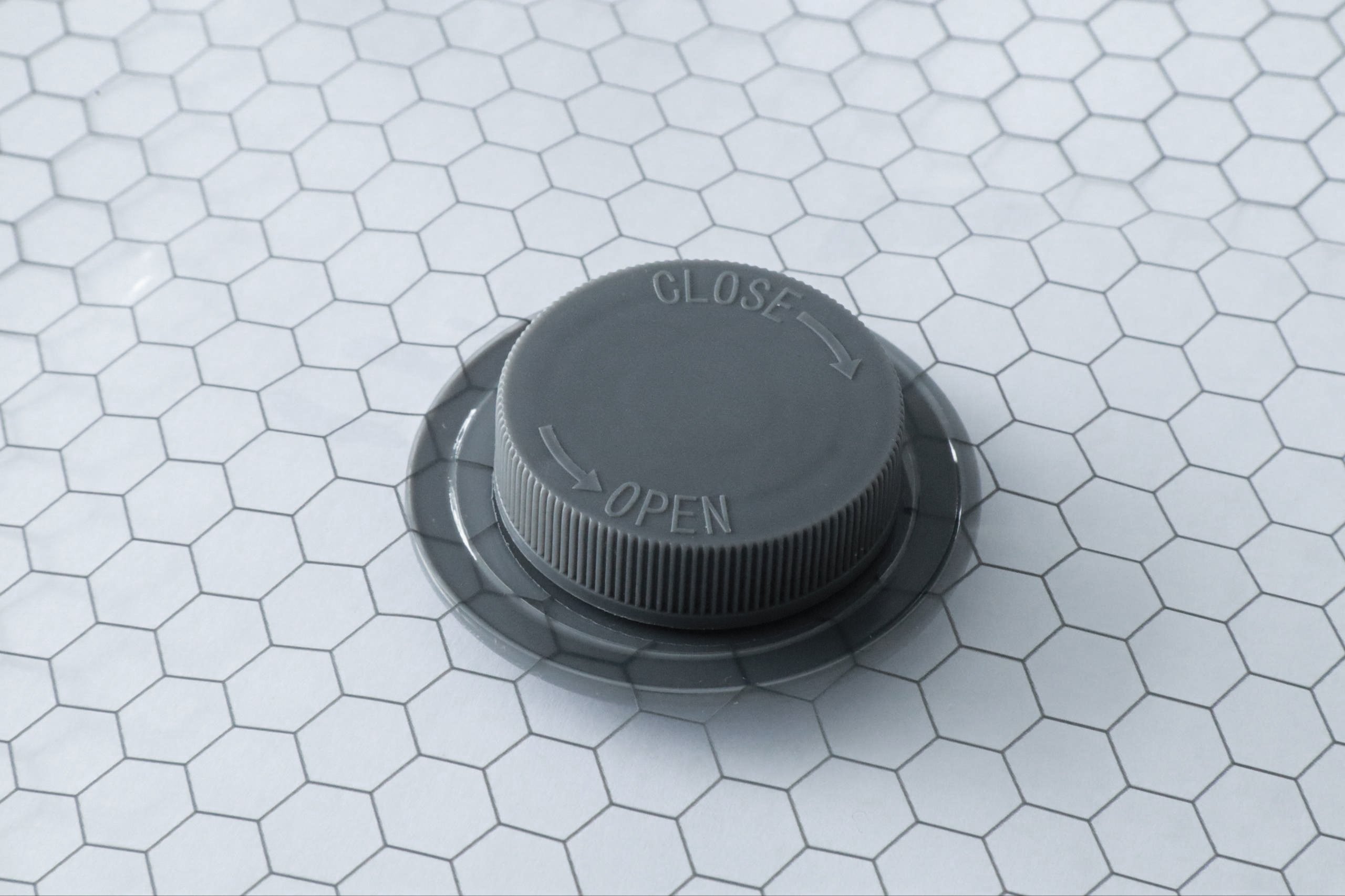 One-way vacuum bag valve close-up